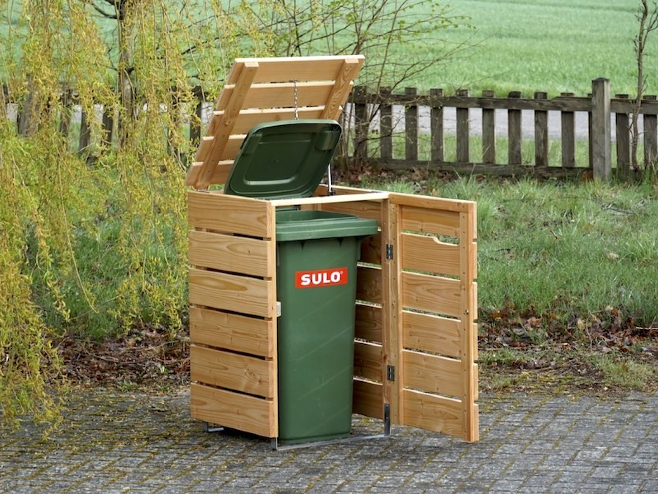 1er Mülltonnenbox 120 Liter Holz - in - Made heimisches Germany