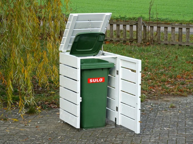 Liter Mülltonnenbox 1er - 120 Holz - heimisches in Germany Made